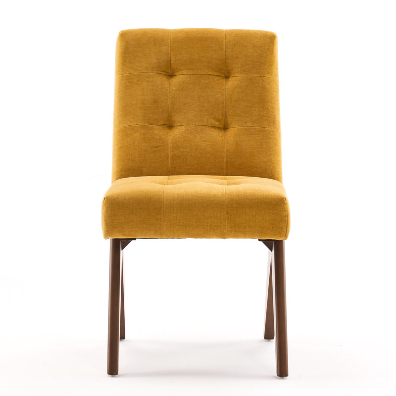 Nieck Tufted Upholstered Parsons Chair, Yellow