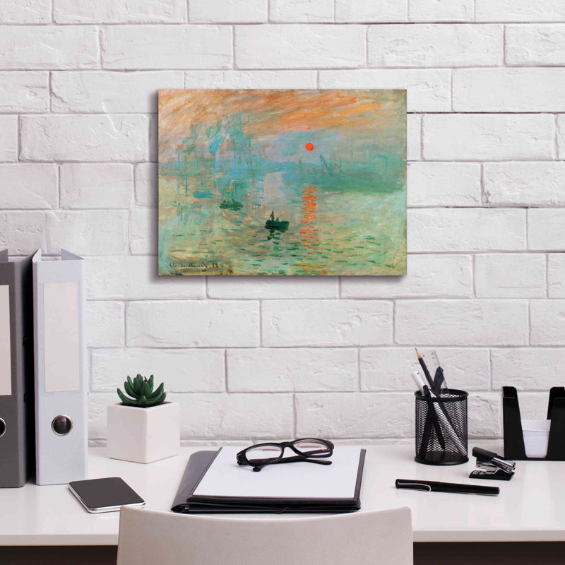 «Impression, Sunrise» par Claude Monet, art mural sur toile, H 12 po x l 16 po x P 0,75 po
