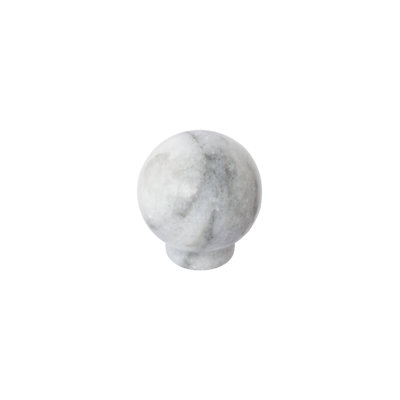 Bouton d'armoire rond blanc en marbre blanc "Langford"