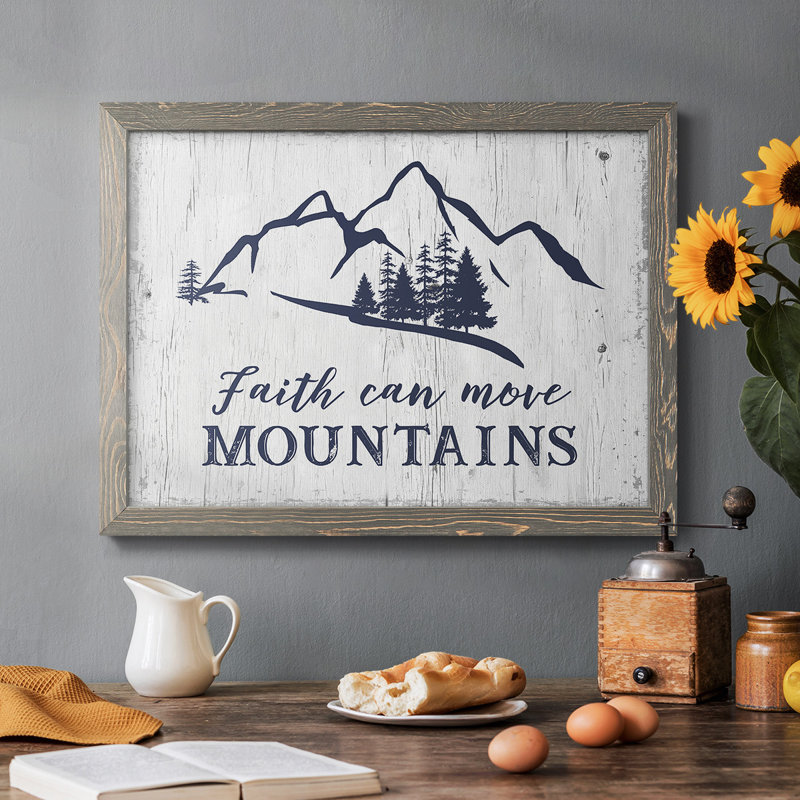 " Move Mountains " Print, Gray, 22" H x 32" W x 1.5" D