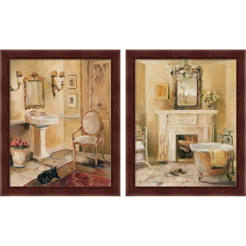 «French Bath» par Marilyn Hageman, art encadré (ensemble de 2)