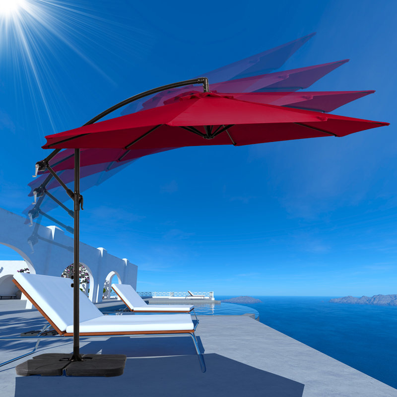 Parasol en porte-à-faux 120 po Haque, Rouge