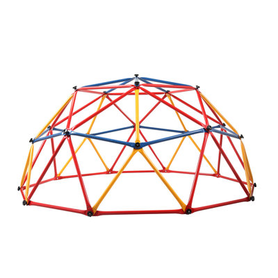 Children Climbing Frame, Heavy-Duty Metal Dome Climber with Monkey Bars - Colorful Outdoor Playground Play Center for Kids' Exercise and Development