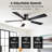 Vaczon 52" Smart Flush Mount LED Ceiling Fan with Remote & App, Low Profile Ceiling Fan with 3CCT Dimmable Light, Whisper-Quiet DC Motor, Double-Sided Blades-128930828