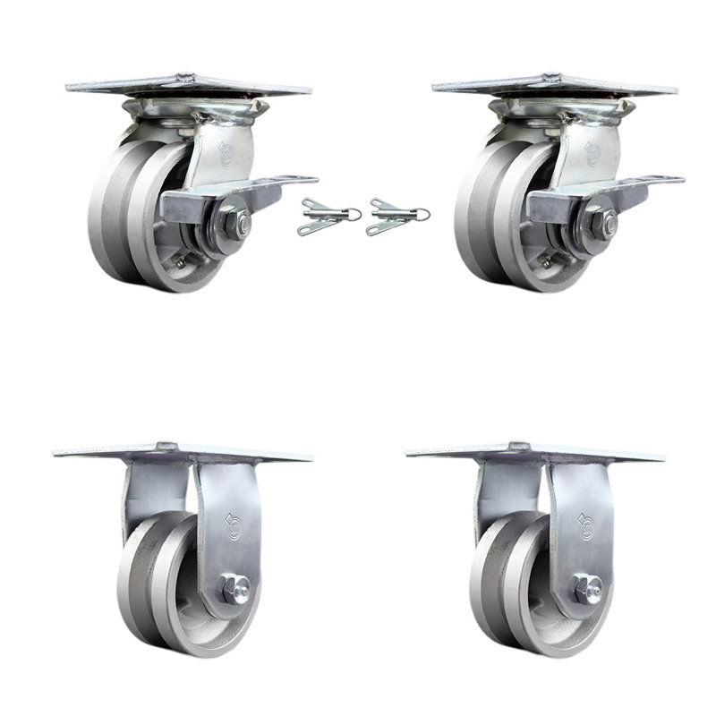 4 Piece Semi Steel Caster Set