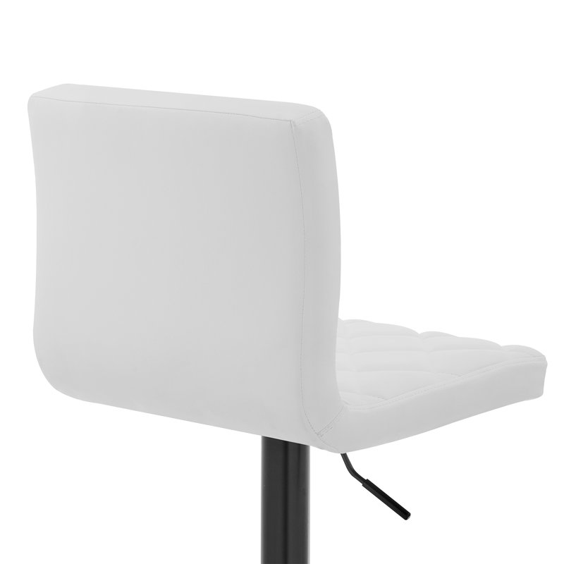 Tabouret de bar rotatif 24 po Duval, Noir, Simili cuir blanc