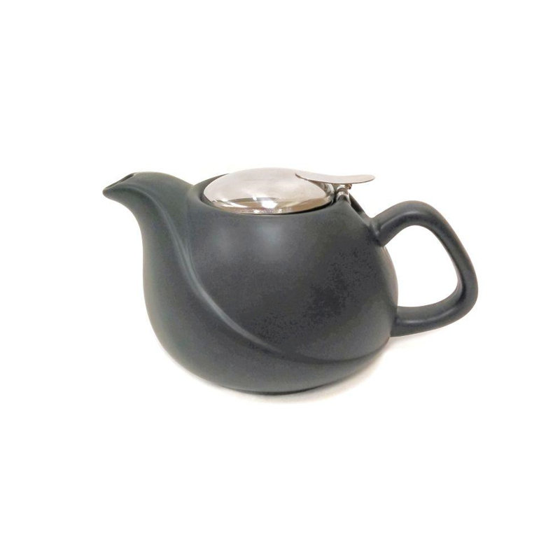 Théière en porcelaine ondulation Aspatria, Noir, 30 onces