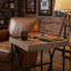 Table de bout Luxe en bois récupéré et acier noir, brun vieilli