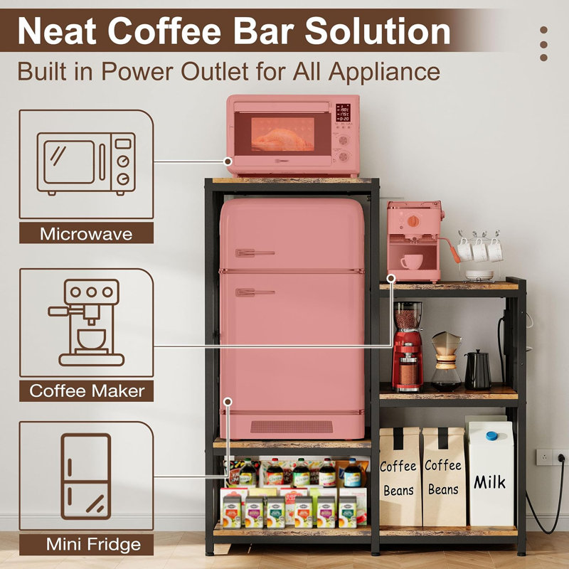 Mini meuble-bar avec espace de rangement pour petit réfrigérateur