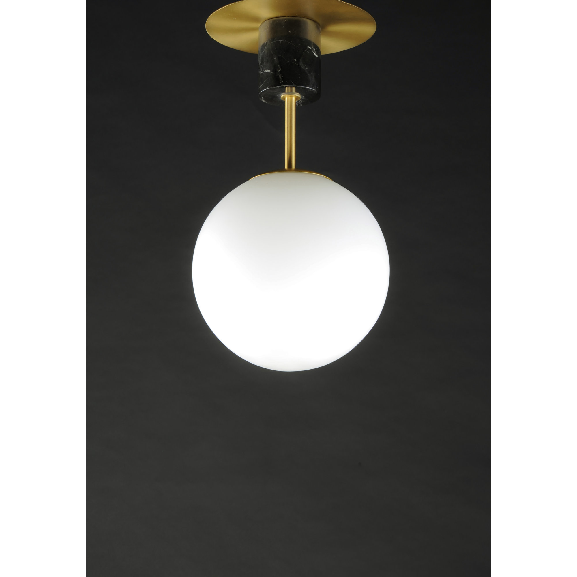 Drake Single Light Glass Semi Flush Mount