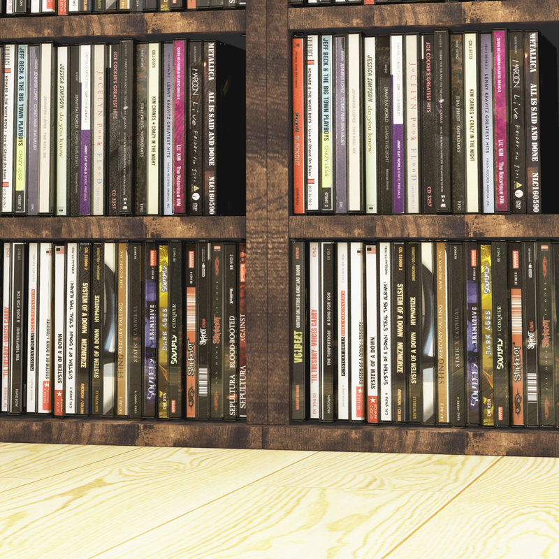 Ermanno 88.5cm H Media Shelves, Rustic Brown