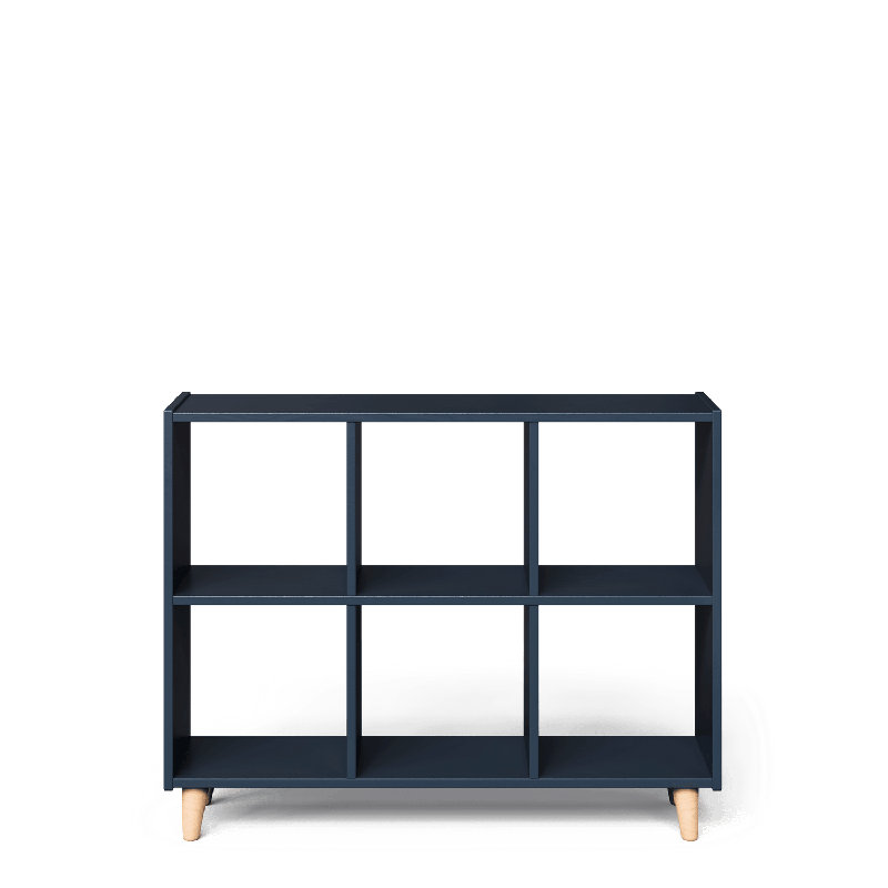 Six cubes horizontaux, Scandi - Bleu marine / Naturel, H 31,7 po x l 40,6 po x P 11,8 po