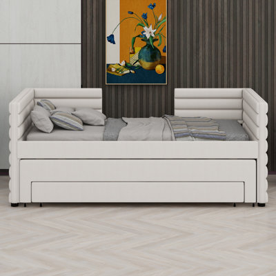 Upholstered Daybed With Trundle And 3 Storage Drawers by Mercer41