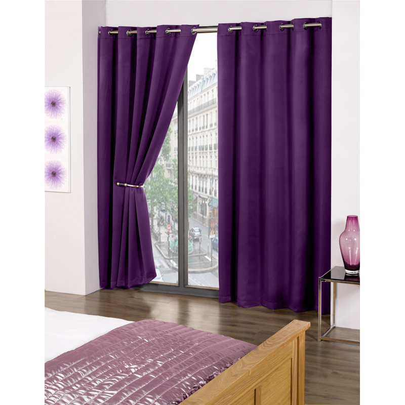 Lloyd Harbor Blackout Curtain Pair, Amethyst, 168 W x 228 D cm