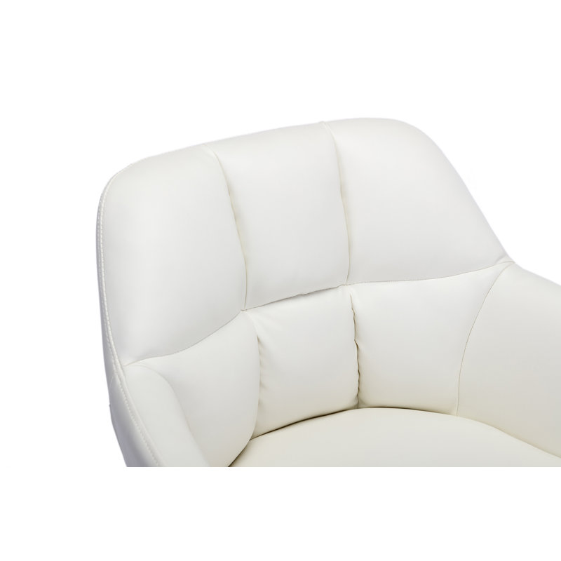 Gareth Swivel Adjustable Height Bar Stool, PU-White