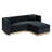 Contemporary Velvet - Vertical Channel Foot Rest , Black Modern Square-2065105560