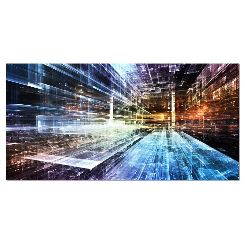 « future industry abstract », impression sur toile tendue, H 20 po x l 40 po x P 1po