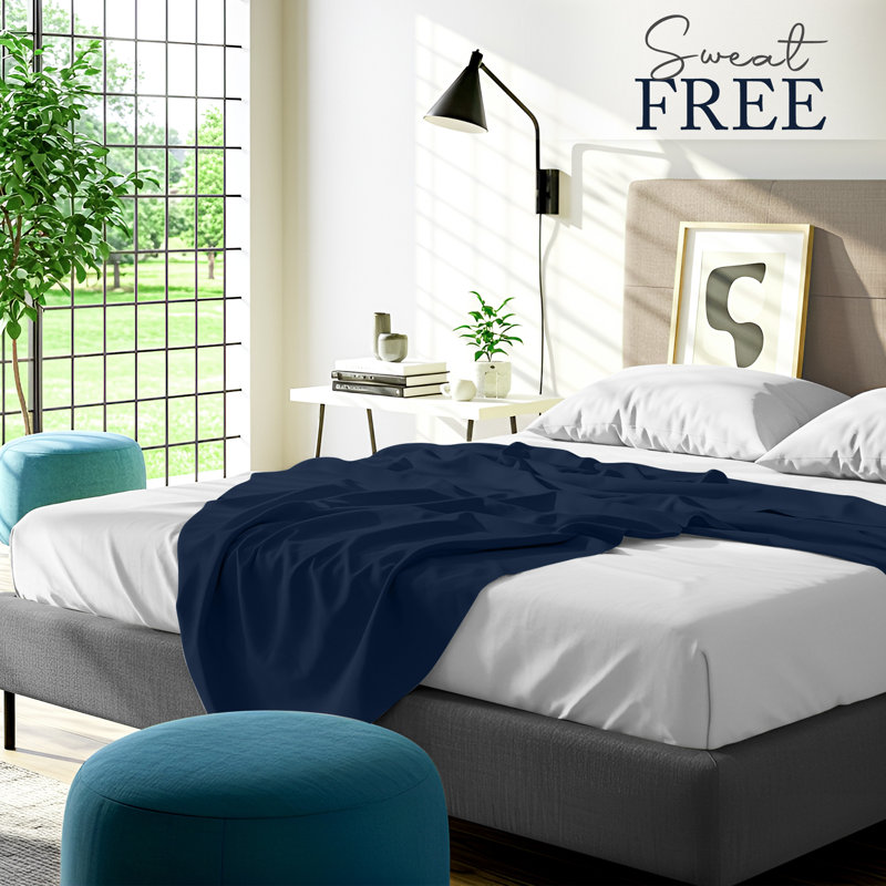 Flat Sheet, Super King, Navy