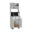 Garde-manger avec 2 armoires, 2 tablettes ouvertes et un tiroir-525189282