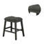 Tabouret de comptoir rembourré en tissu de lin, gris foncé (ensemble de 2)