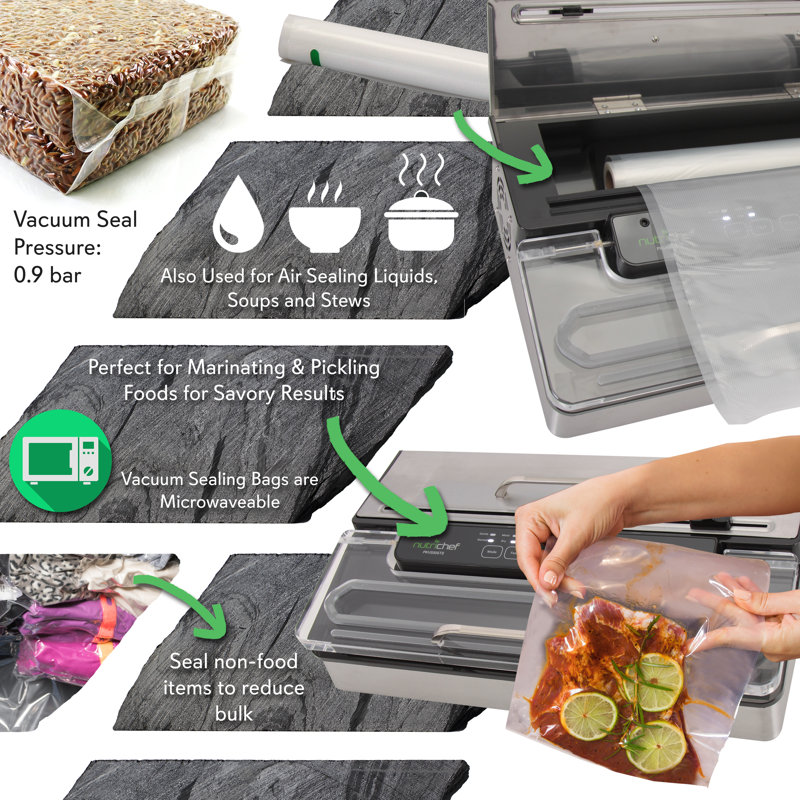 NutriChef Automatic Foodsaver System Air Seal Machine External Vacuum Sealer