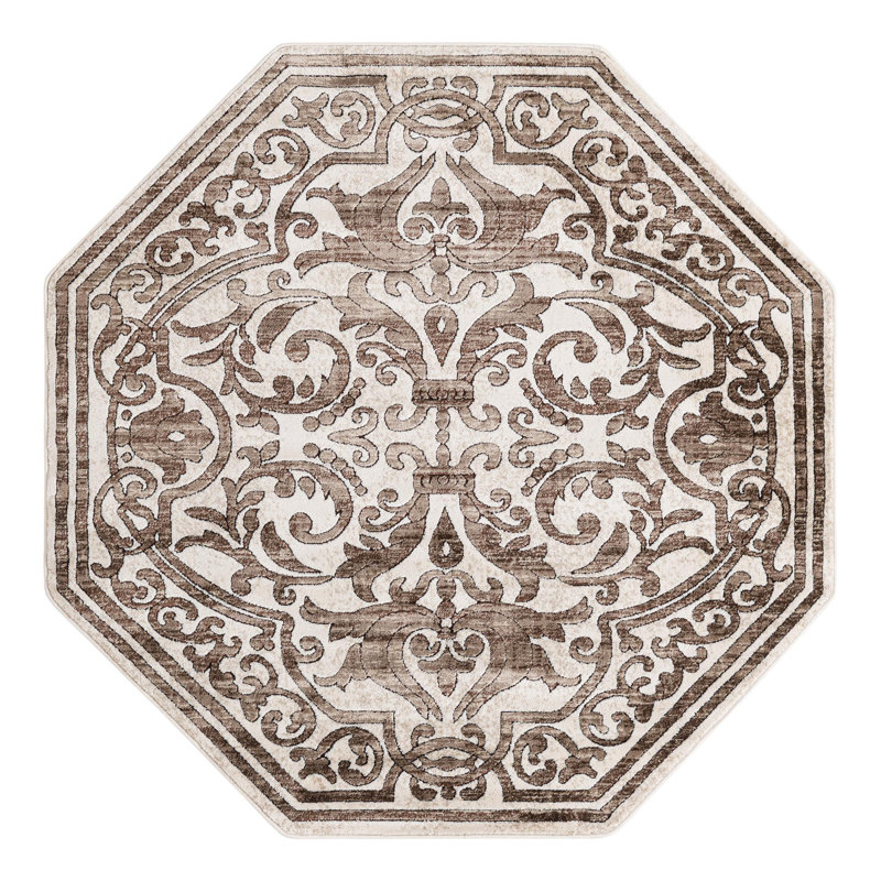 Alexzandar Ikat Indoor Rug, Octagon 5'3" x 5'3"