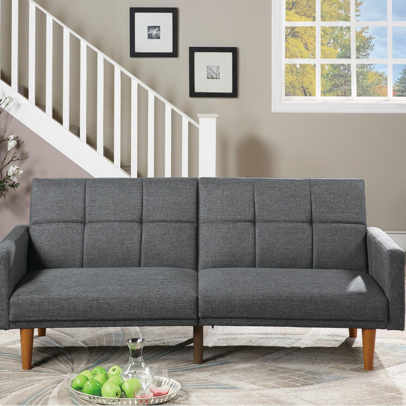 Modern Style Design Convertible Sofa, Light Gray Fabric