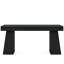 Bureau de direction moderne de 55 po de style Mid-Century - poste de travail d'ordinateur à domicile avec double base trapézoïdale, table d'écriture élégante et bureau de conférence, mobilier de bureau en bois noir