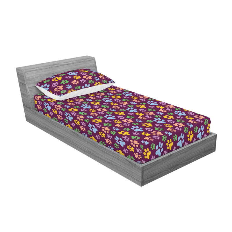 Multicolore Ambesonne, Ensemble de draps pour lit simple avec 1 taie d'or