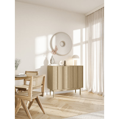 Two-Door Oiled Oak Chest of Drawers