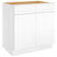 Armoire de base pour évier de cuisine prête à assembler avec tablettes réglables et fermeture en douceur-93465824-93465823