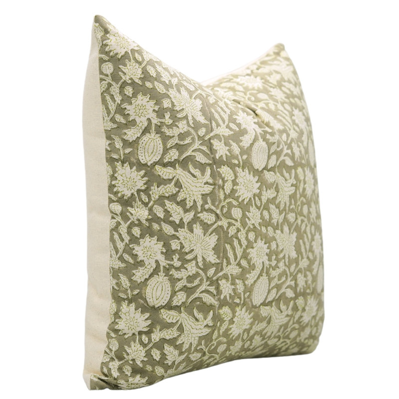 Housse de coussin en coton imprimé à la main Fabikine, Carré, 22 po x 22 po