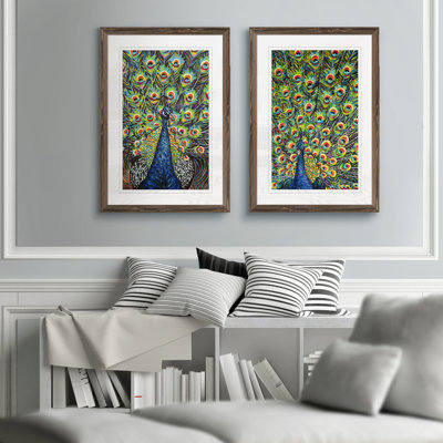 « somptueux peacock i » par vincent van gogh-2 pièces, ensemble de 2 reproductions d’art sur image