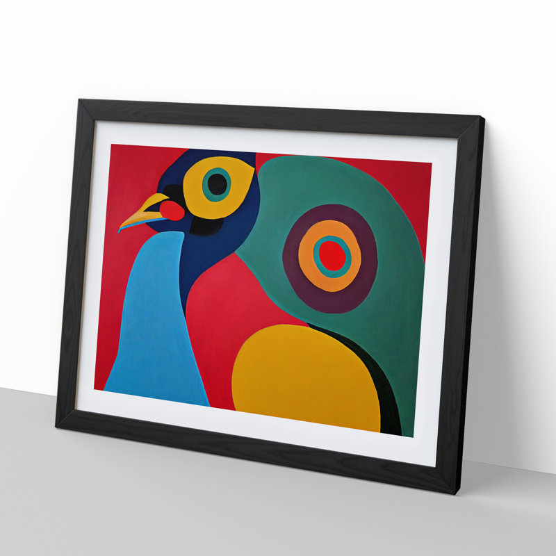 Abstract Peacock - Framed Print, Black, 46cm H x 64cm W x 2cm D