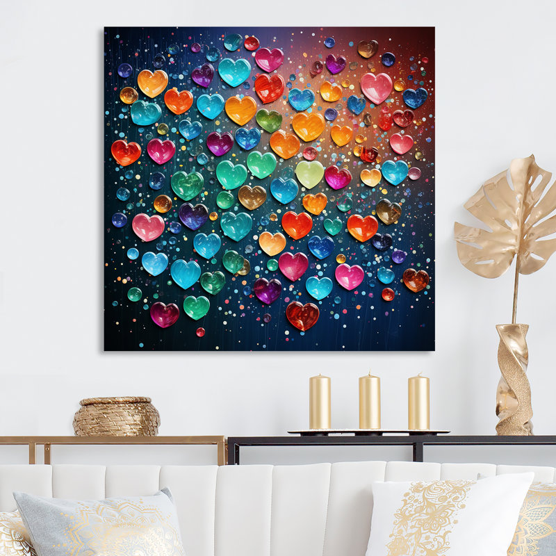 «Colorful Love Balloon Street Art I», art mural Pop Art, H 16 po x l 16 po