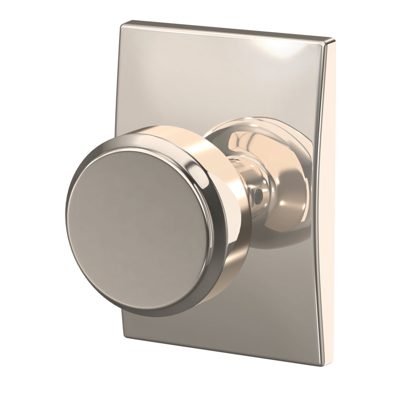 Bowery Privacy Door Knob, Polished Nickel