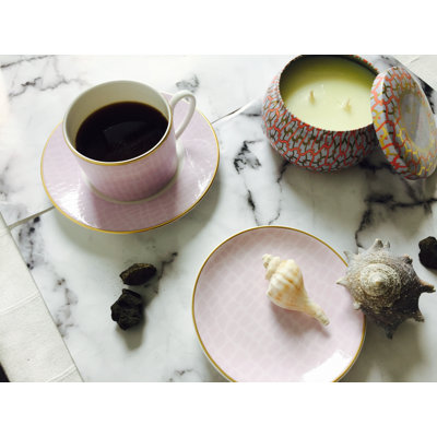 Charlotte Layla Bone China Round 4 Piece Coaster Set