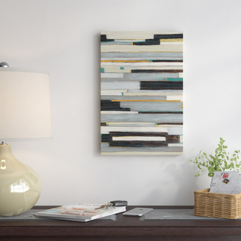«Textile Ratio I», reproduction d'art sur toile tendue, H 26 po x l 18 po x P 1,5 po, Toile avec cadre noir, Pas de tapis