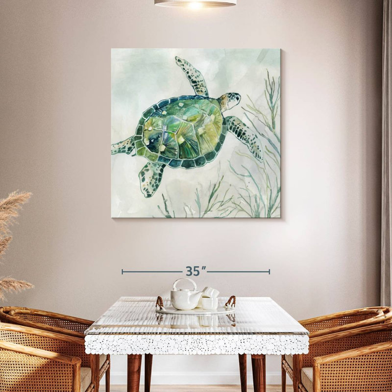 Crowle Seagrass Turtle I, 39" H x 39" W