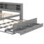 Lit plateforme double avec tête de lit, USB, lit gigogne et 3 tiroirs-1943116369