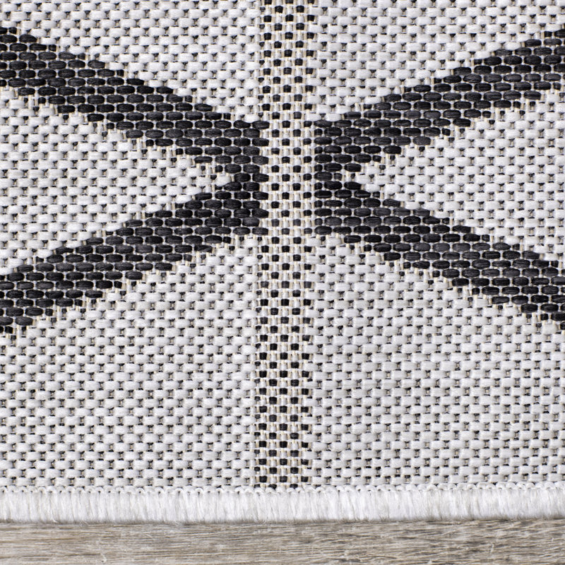 Tapis gris à motif géométrique Fitzpatrick, Rectangle 7 pi 10 po x 10 pi 6 po