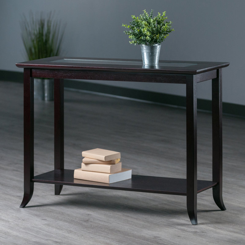 Mashpee Open Low Shelf Console Table in Dark Espresso, 29.81'' H X 39.96'' W X 13.46'' D