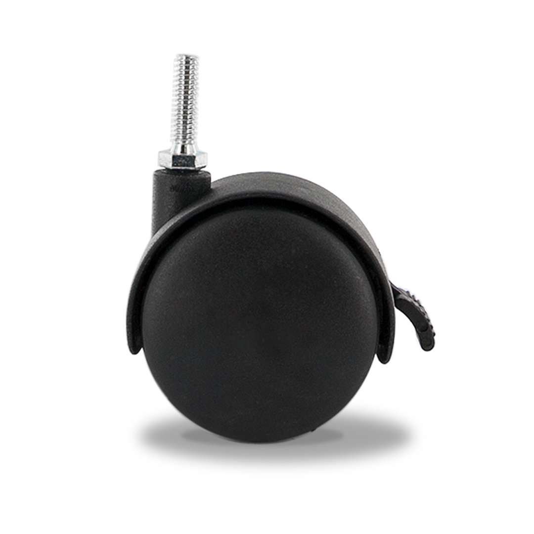 2-3/8in. Black Nylon Swivel Hooded Hercules Twin Wheel Caster Outwater