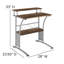 Bureau d'ordinateur Raith avec tablettes supérieures et inférieures-2051162166
