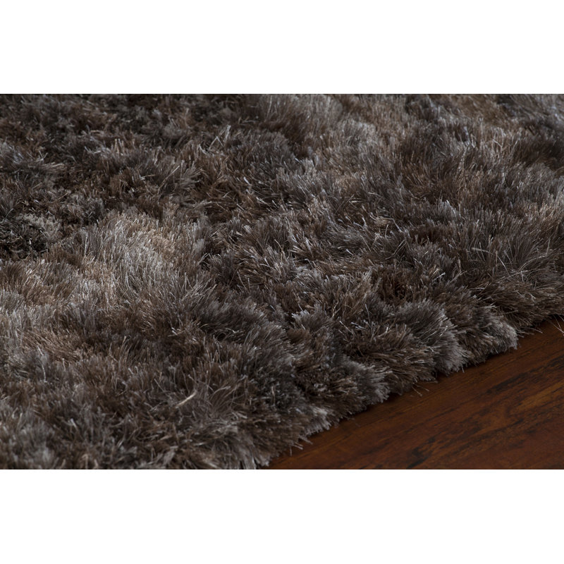 Savona Hand Loomed Modern Area Rug in Taupe/Black, Rectangle 5' x 7'6"
