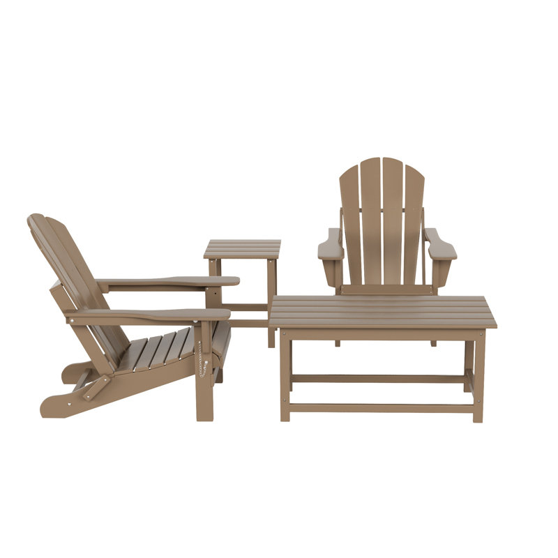 Laguna Foldable Outdoor Adirondack Chair, Weathered Wood