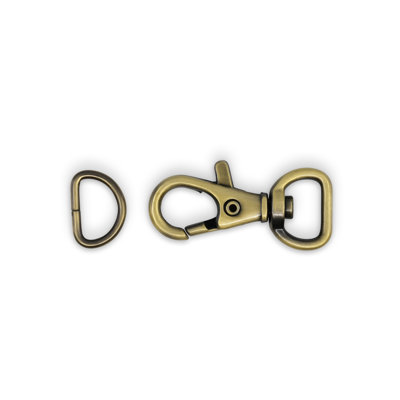 Dritz 1/2" Swivel Hooks & D-Rings, 12 Sets, Antique Brass