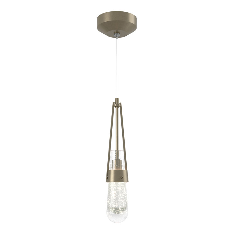 Link 1 - Light Single Teardrop Pendant, Soft Gold, Clear Bubble