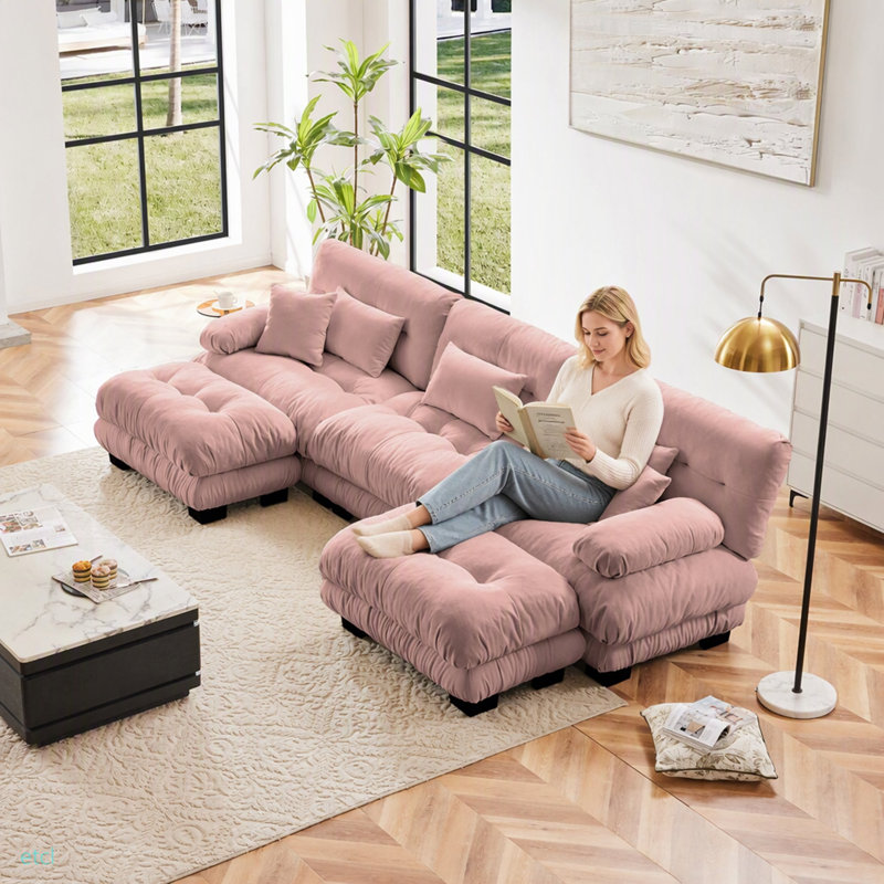 Canapé modulaire de luxe Luxury, Chenille rose