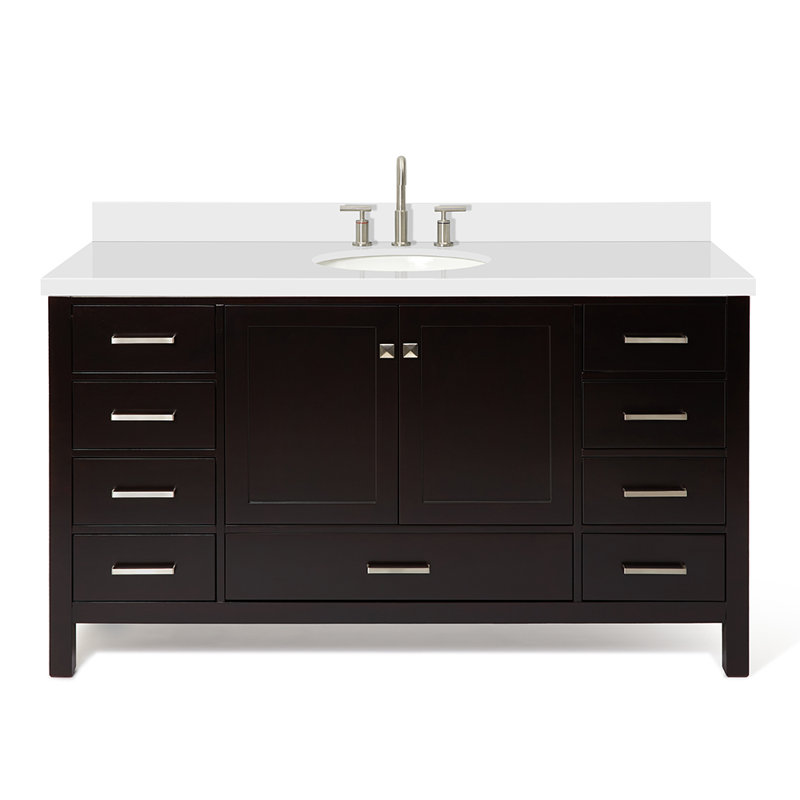 Ensemble de meuble-lavabo simple 61 po Cambridge, Espresso, Oval